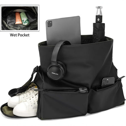 Multifunctional Travel Bag with Dry-Wet Separation - Fitness Business Crossbody, Black.