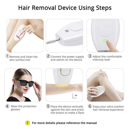 Advanced IPL 881 Laser Hair Removal Device - Sleek Home Use Electric Depilator for Women.
