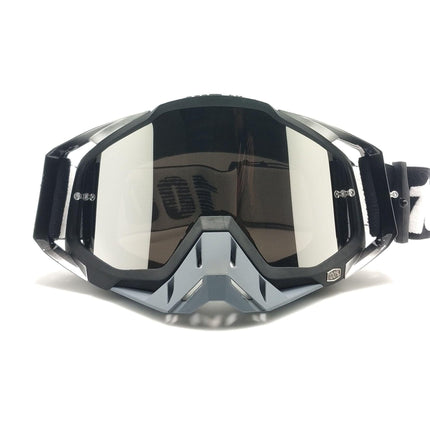 Grey Frame With Mercury Flakes Motocross Goggles - Durable Off-Road Motorcycle Riding Eye Protection with Lens.
