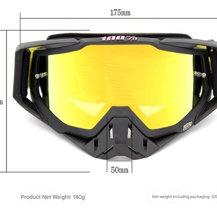 Blue-white Frame and Blue Sheet Motocross Goggles - Durable Off-Road Motorcycle Riding Eye Protection with Lens.
