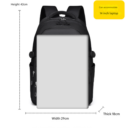 Grey Trendy Korean-Style Large-Capacity Backpack for Women - 14 Laptop Travel Bag".