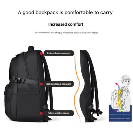 Grey Trendy Korean-Style Large-Capacity Backpack for Women - 14 Laptop Travel Bag".