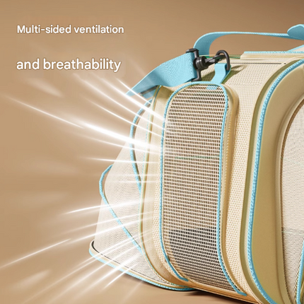 Stylish Portable Pet Backpack - Spacious Pet Carrier with Anti-Stress Design.