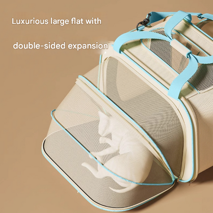Stylish Portable Pet Backpack - Spacious Pet Carrier with Anti-Stress Design.
