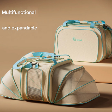 Stylish Portable Pet Backpack - Spacious Pet Carrier with Anti-Stress Design.