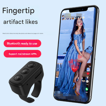 2-Piece Pink Bluetooth Video Controller - 3-Button Remote for TikTok and Page Scrolling.