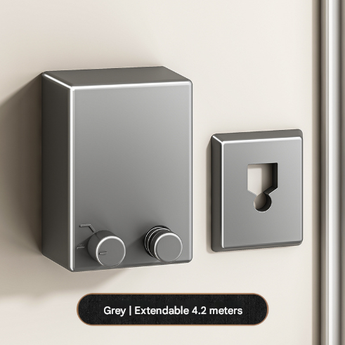 Grey Retractable Stainless Steel Clothesline - 4.2m Indoor and Outdoor Drying Solution.