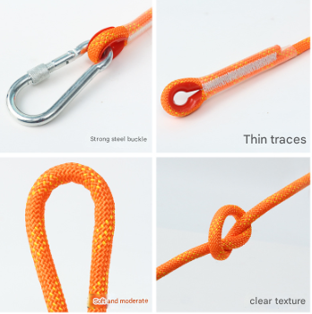 White 10mm Double Hook Climbing Rope Set - 15m Durable Outdoor Safety Rescue Cord.