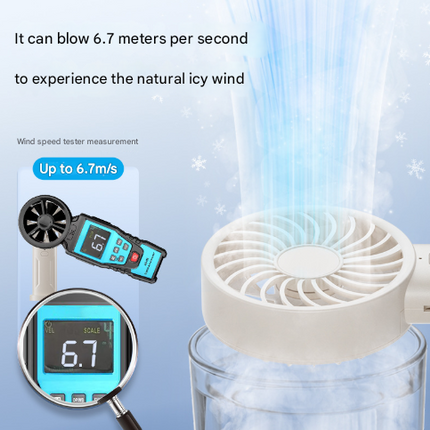 Black Mini Portable USB Rechargeable Fan - Quiet Cooling for Desk or Travel.