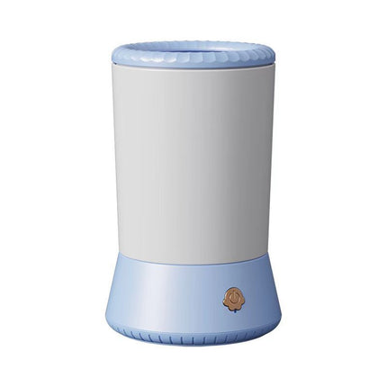 Blue-white Portable Dog Paw Cleaner - Gentle Silicone Pet Foot Washer Cup for Muddy Paws.