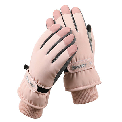 Women's Pink Top-Rated Waterproof Touchscreen Ski Gloves - Fleece-Lined for Men & Women.