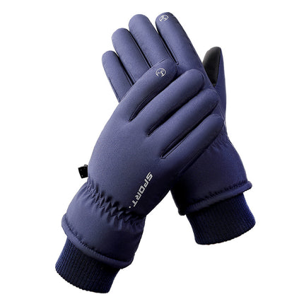 Men's Blue Top-Rated Waterproof Touchscreen Ski Gloves - Fleece-Lined for Men & Women.
