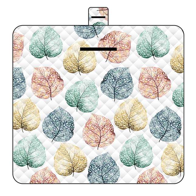 Leaves Thick Waterproof Foldable Picnic Mat - 150x200cm for Camping & Beach.