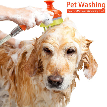 Blue Ultimate Pet Bathing Showerhead - Dog-Friendly Pressure-Boost Spray with Foamer.