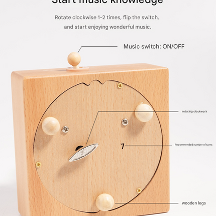 MAOMAO-Music Box (Coffee Moment) Handmade Wooden Ferris Wheel Music Box - Christmas Carousel Hand-Cranked Desktop Decoration.
