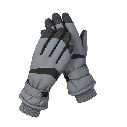 Men's Black-grey Color Combination Top-Rated Waterproof Touchscreen Ski Gloves - Fleece-Lined for Men & Women.