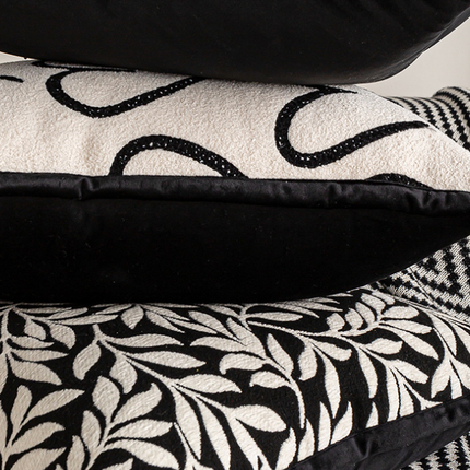 Trees Triangle Elegant Two-Piece INS-Style Jacquard Pillow Covers - Black & White Sofa Decor.