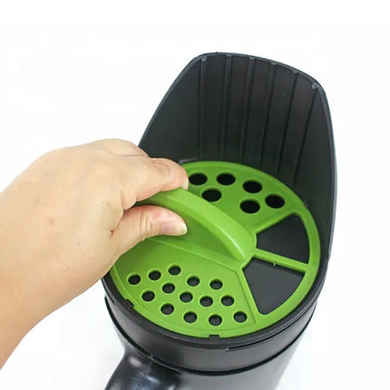 Green with Black Premium Garden Seeder - Versatile Seed and Salt Spreader.