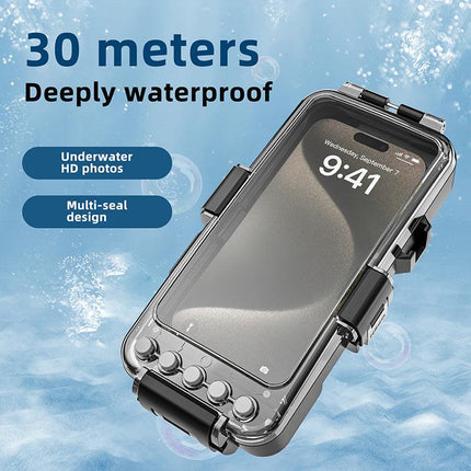 Universal 30m Bluetooth Diving Case for Apple & Samsung - Deep-Water Waterproof Phone Protector.