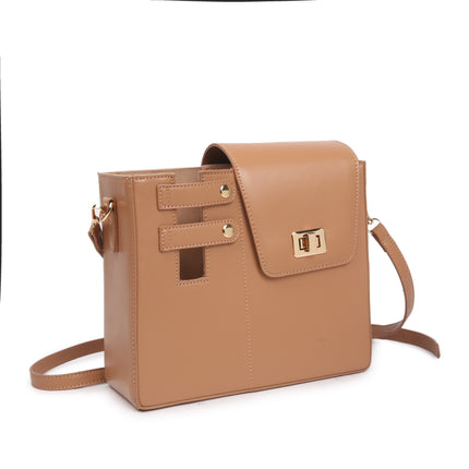 Khaki Portable Insulated Water Bottle Carrier Bag with Adjustable Shoulder Strap - Crossbody Drink Holder for Outdoor Activities.