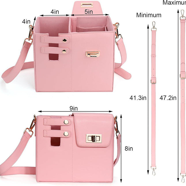 Khaki Portable Insulated Water Bottle Carrier Bag with Adjustable Shoulder Strap - Crossbody Drink Holder for Outdoor Activities.