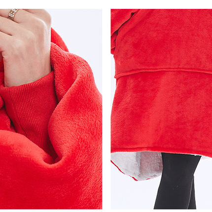 White Oversized Wearable Blanket Hoodie - Ultra Soft & Cozy Snuggle Pullover for Adults.