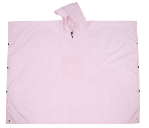 Pink 3-in-1 Waterproof Rain Poncho - Lightweight Hooded Raincoat, Ground Tarp & Emergency Shelter for Hiking, Camping, and Outdoor Survival.