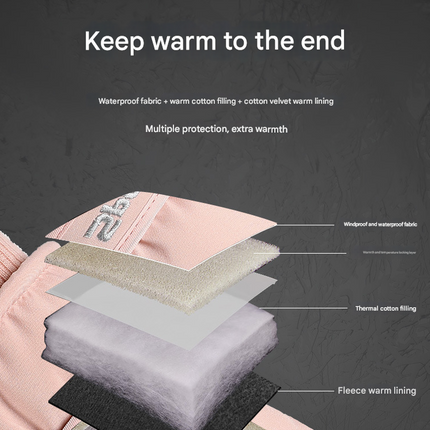 Women's Light Grey-pink Color Combination Top-Rated Waterproof Touchscreen Ski Gloves - Fleece-Lined for Men & Women.