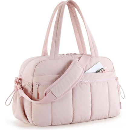 Pink Spacious Travel Duffel Bag - Large Capacity Sports & Fitness Tote with Toiletry Bag, Compartments & Single Shoulder Strap.