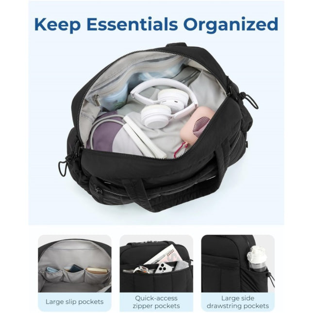 Purple Spacious Travel Duffel Bag - Large Capacity Sports & Fitness Tote with Toiletry Bag, Compartments & Single Shoulder Strap.