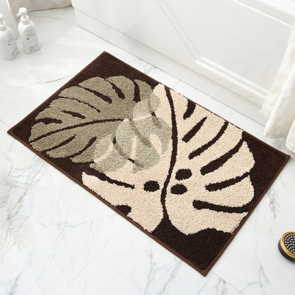 Leaves Fall in Autumn - Brown Jacquard Bathroom Mat - Super Absorbent Non-Slip Rug (40x60cm), Toilet Floor Mat for Bathroom/Bedroom/Entryway.