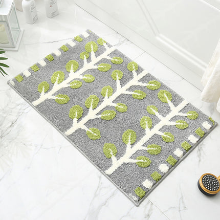 Spring Jacquard Bathroom Mat - Super Absorbent Non-Slip Rug (40x60cm), Toilet Floor Mat for Bathroom/Bedroom/Entryway.