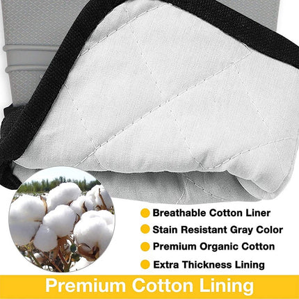 Dark Grey Set BPA-Free Non-Slip Silicone Oven Mitts - Heat Resistant Gloves with Honeycomb Pattern for Kitchen Safety.