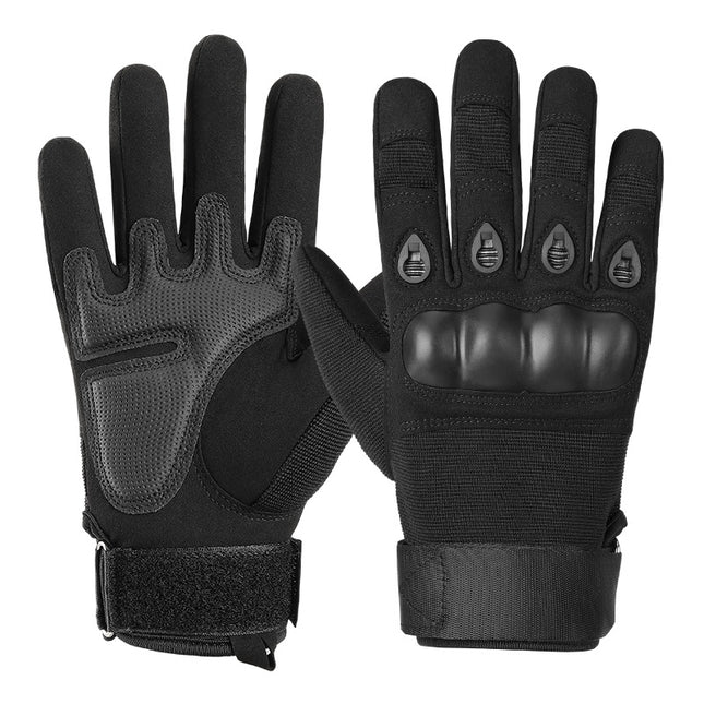 L Black Hard Knuckle Tactical Gloves - Full-Finger Protective Gear for Motorcycle, Cycling & Outdoor Sports.