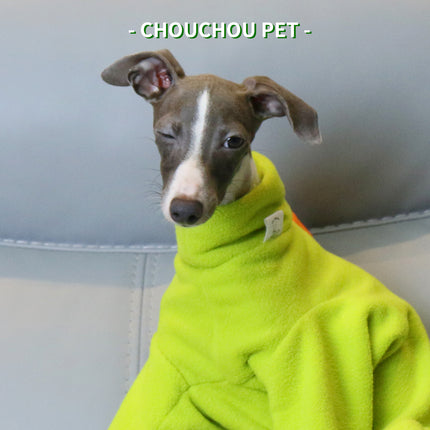 S Adorable Dinosaur Fleece Dog Jumpsuit - Warm Winter Pajamas for Whippets & Italian Greyhounds.