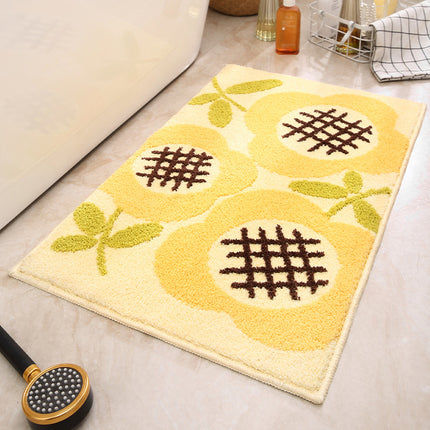 Sun Flowers Bathroom Mat - Super Absorbent Non-Slip Rug (40x60cm), Toilet Floor Mat for Bathroom/Bedroom/Entryway.