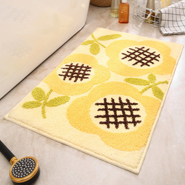 Sun Flowers Bathroom Mat - Super Absorbent Non-Slip Rug (40x60cm), Toilet Floor Mat for Bathroom/Bedroom/Entryway.