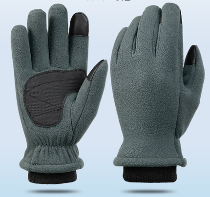 XL Grey Winter Fleece Touchscreen Gloves - Warm & Water-Repellent for Cycling & Outdoor Sports.