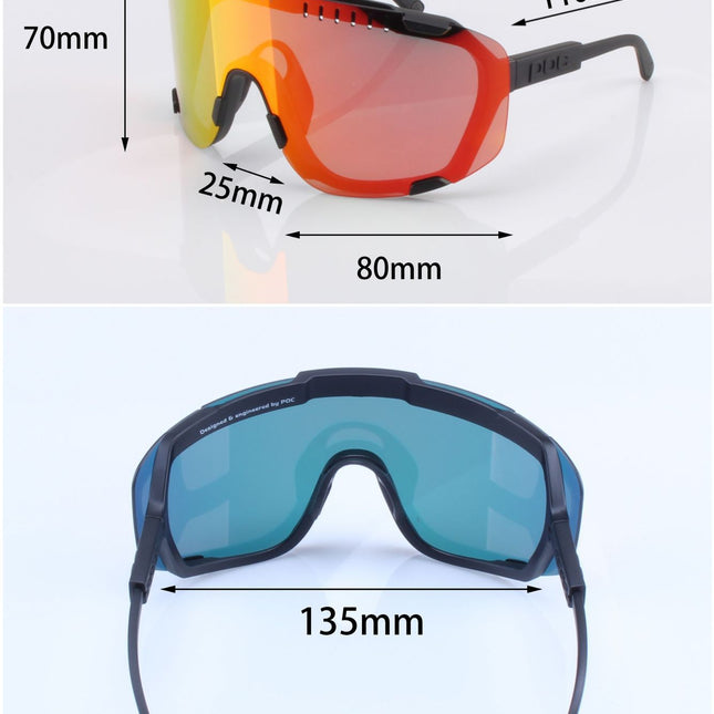 Sandy White Frame With Grey Flakes Oversized Shield Cycling Sunglasses - Wide Vision UV400 Sports Eyewear for Road & MTB.
