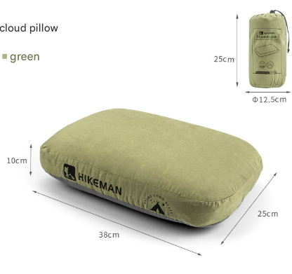 Green Ergonomic Memory Foam Travel Pillow for Neck Support - Portable & Compact for Camping, Flights, and Napping.
