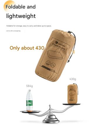 Green Ergonomic Memory Foam Travel Pillow for Neck Support - Portable & Compact for Camping, Flights, and Napping.