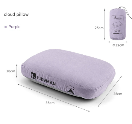 Purple Ergonomic Memory Foam Travel Pillow for Neck Support - Portable & Compact for Camping, Flights, and Napping.