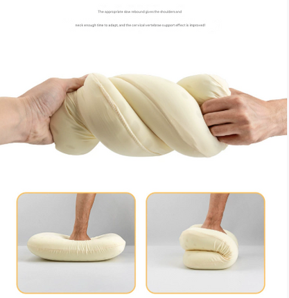 Purple Ergonomic Memory Foam Travel Pillow for Neck Support - Portable & Compact for Camping, Flights, and Napping.