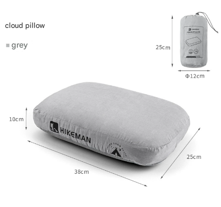 Grey Ergonomic Memory Foam Travel Pillow for Neck Support - Portable & Compact for Camping, Flights, and Napping.
