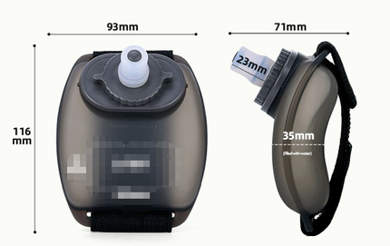 2-Pices Transparent Color Ergonomic Wearable Hydration Flask - Hands-Free Wrist Water Bottle for Running & Sports.