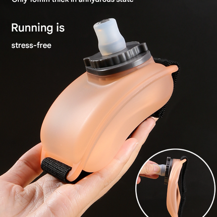 2-Pices Orange Ergonomic Wearable Hydration Flask - Hands-Free Wrist Water Bottle for Running & Sports.