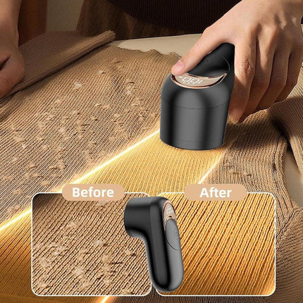 White Digital Display Electric Lint Remover - 3-Speed USB Rechargeable Fabric Shaverc.
