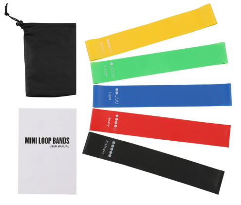 Multicolor 10 Pieces of 2 Sets Premium Resistance Loop Bands - Fitness Exercise Bands for Legs, Glutes, and Strength Training with Carry Bag.