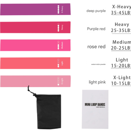 Pink 10 Pieces of 2 Sets Premium Resistance Loop Bands - Fitness Exercise Bands for Legs, Glutes, and Strength Training with Carry Bag.