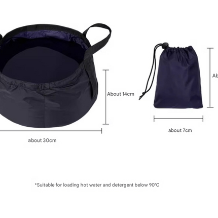 2PCS Rose Red 8.5L Portable Folding Water Basin - Collapsible Bucket with Carry Bag for Camping & Travel.